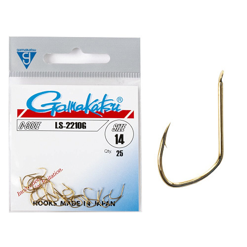 Крючки Gamakatsu LS-2210G HOOKS GOLD разм. 14 25шт.