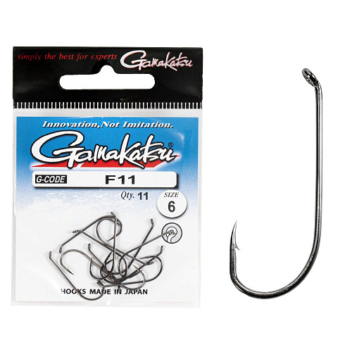 Крючки Gamakatsu F11 NEW LABEL HOOKS BLACK разм. 06 11шт.