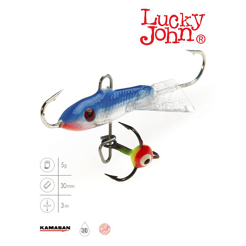 Балансир Lucky John CLASSIC 3 с тр. 30мм/15H блистер