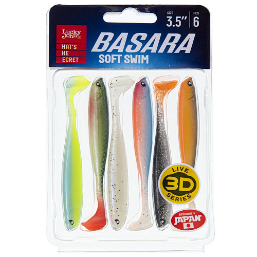 Виброхвосты LJ 3D Series BASARA SOFT SWIM 3.5in (08,89)/MIX1 6шт.