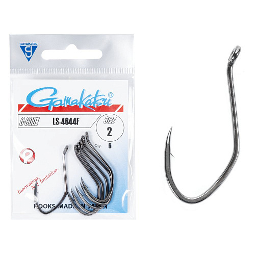 Крючки Gamakatsu LS-4644F HOOKS BLACK разм. 02 6шт.