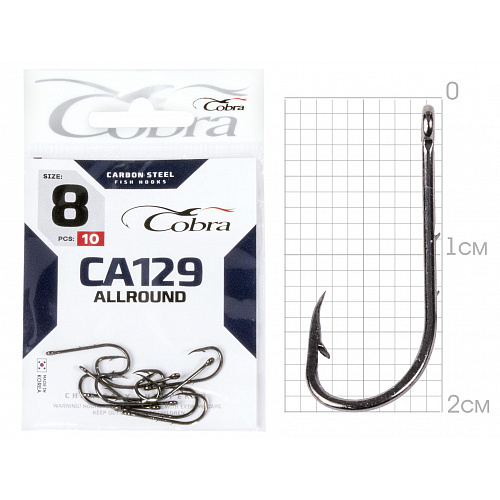 Крючки Cobra Allround BAITHOLDER сер. CA129 разм. 008 10шт.