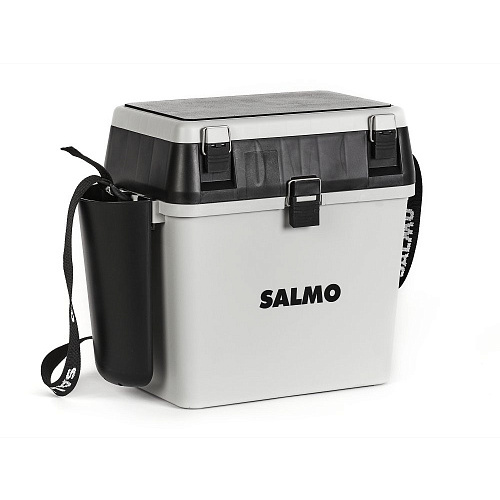 Ящик рыболов. зим. Salmo 2-х ярус.(из 5-ти частей) пласт. 39.5x24.5x38см сер.