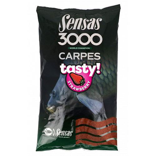 Прикормка Sensas 3000 CARP TASTY Strawberry 1кг