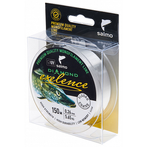 Леска монофильная Salmo Diamond EXELENCE FLUORO COATED Clear 150/026