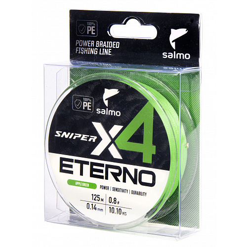 Шнур плетёный Salmo Sniper х4 ETERNO BRAID Apple Green 125/014