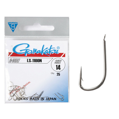 Крючки Gamakatsu LS-1100N HOOKS NICKEL разм. 14 25шт.