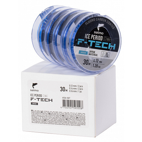 Лески монофильные зимние Salmo ICE PERIOD F-TECH Lake Blue 5шт. набор