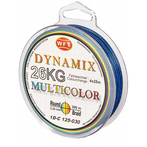 Леска плетёная WFT KG ROUND DYNAMIX Multicolor 300/030