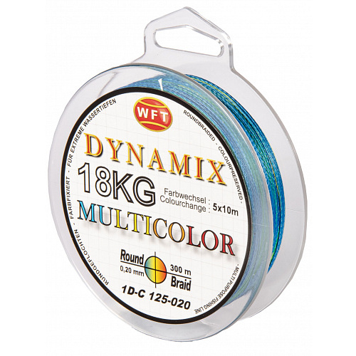 Леска плетёная WFT KG ROUND DYNAMIX Multicolor 300/020