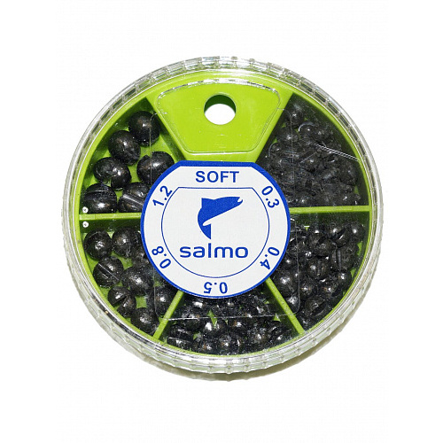 Грузила Salmo ДРОБЬ SOFT мягкий 5 секц. 0.3-1.2г 60г набор 1
