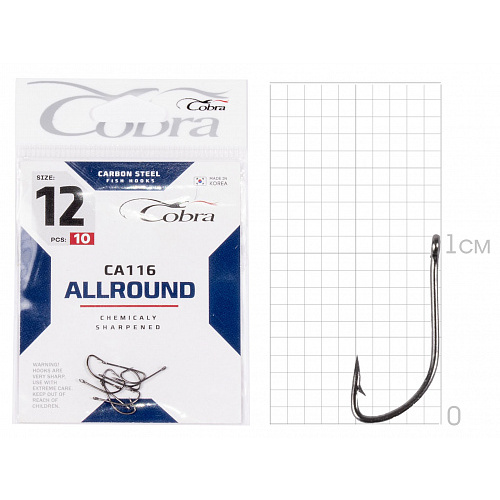 Крючки Cobra Allround CRYSTAL сер. CA116 разм. 012 10шт.