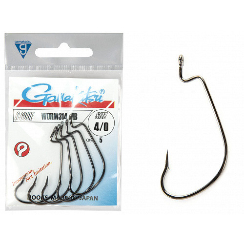 Крючки офсетные Gamakatsu Worm 314 HOOKS разм. 4/0 6шт.