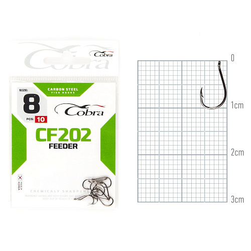 Крючки Cobra FEEDER MASTER сер. CF202 разм. 008 10шт.