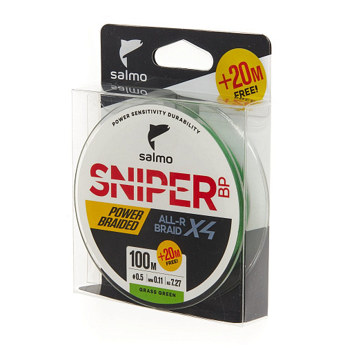 Шнур плетёный Salmo Sniper BP ALL R BRAID х4 Grass Green 120/011