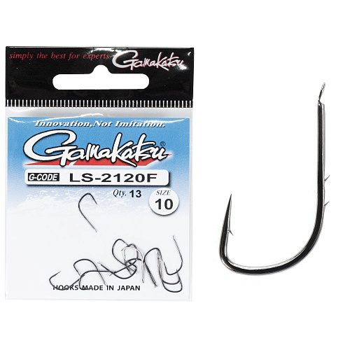 Крючки Gamakatsu LS-2120F NEW LABEL HOOKS BLACK разм. 10 13шт.