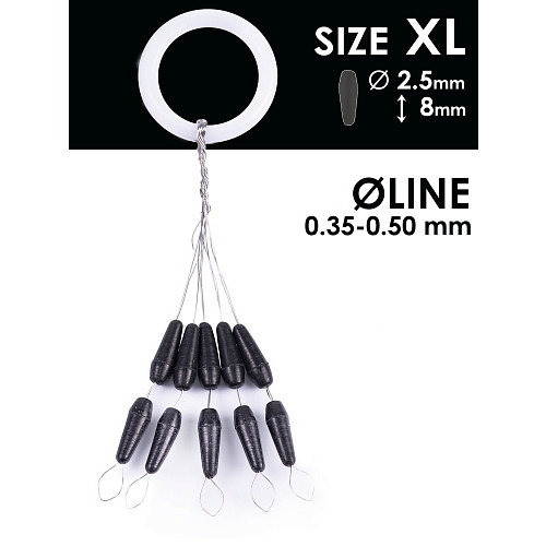 Стопоры резин. Salmo RUBBER CONE STOPS р.004XL 10шт.