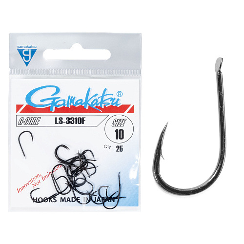 Крючки Gamakatsu LS-3310F HOOKS BLACK разм. 10 25шт.