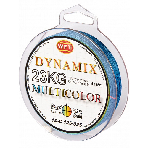 Леска плетёная WFT KG ROUND DYNAMIX Multicolor 300/025