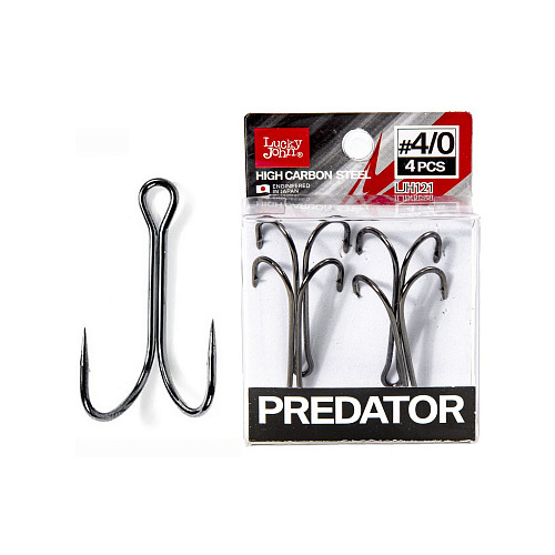 Крючки-двойники Lucky John PREDATOR сер. LJH121 разм.K004/0 4 шт.