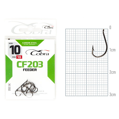 Крючки Cobra FEEDER SPECIALIST сер. CF203 разм. 010 10шт.
