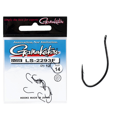 Крючки Gamakatsu LS-2293F NEW LABEL EYED HOOKS BLACK разм. 14 12шт.