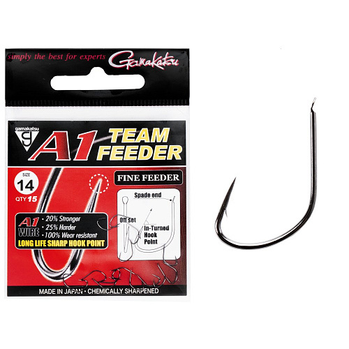 Крючки Gamakatsu A1 Team Feeder HOOKS FINE FEEDER разм. 14 15шт.