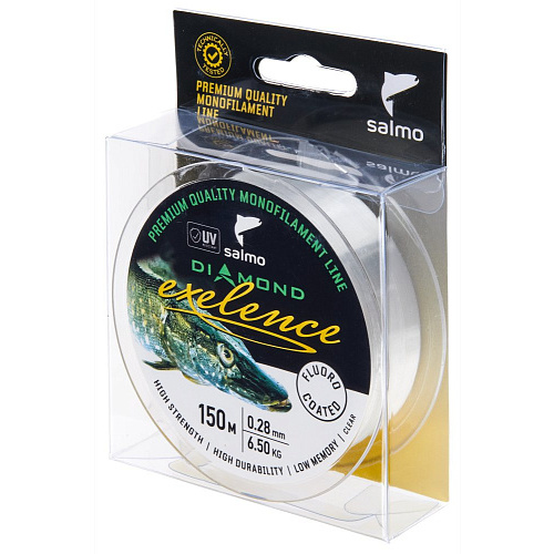 Леска моно. Salmo Diamond EXELENCE FLUORO COATED Clear 150/028