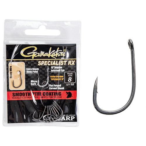 Крючки Gamakatsu G-Carp SPECIALIST RX HOOKS разм. 08 10шт.
