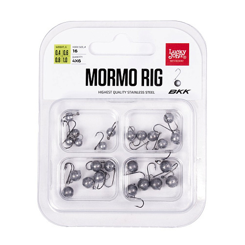 Мормышки одноухие свинцовые LJ MORMO RIG комплект MIX1 (0,4; 0,6; 0,8; 1,0) 24шт.