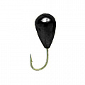 Мормышка вольфрамовая  Lucky John КАПЛЯ с отверстием и кембриком 060/B