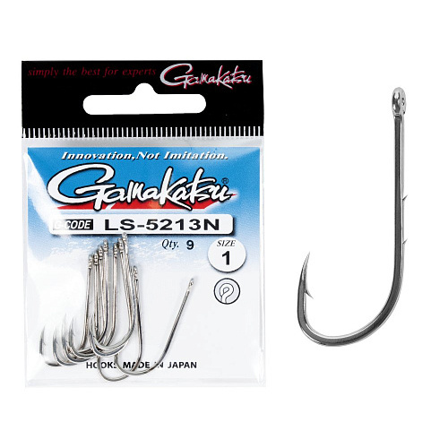 Крючки Gamakatsu LS-5213N NEW LABEL HOOKS NICKEL разм. 01 9шт.