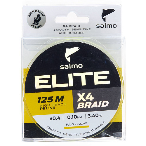 Шнур плетёный Salmo Elite х4 BRAID Fluo Yellow 125/010