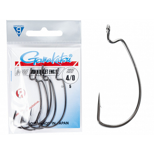Крючки офсетные Gamakatsu Worm OFFSET EWG SL HOOKS BLACK разм. 4/0 5шт.