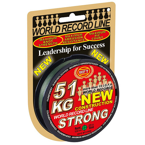 Шнур плетёный WFT KG STRONG Green 300/032
