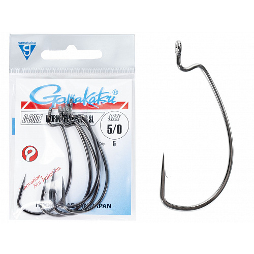Крючки офсетные Gamakatsu Worm OFFSET EWG SL HOOKS BLACK разм. 5/0 5шт.
