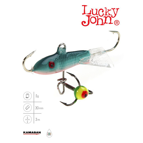 Балансир Lucky John CLASSIC 3 с тр. 30мм/54 блистер