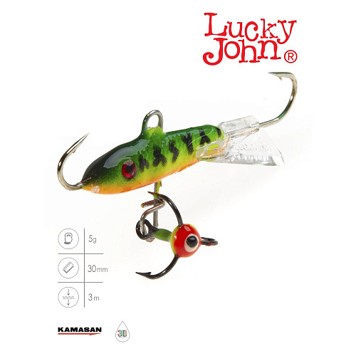 Балансир Lucky John CLASSIC 3 с тр. 30мм/20 блистер