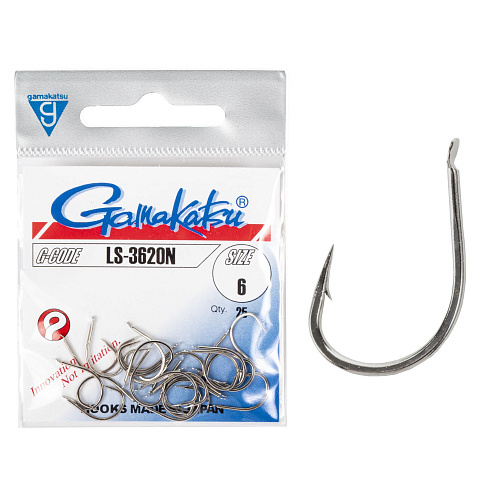 Крючки Gamakatsu LS-3620N HOOKS NICKEL разм.06 25шт.