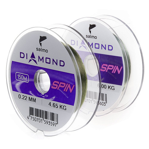 Лески моно. Salmo Diamond SPIN ОКУНЬ/БЕРШ (0,22мм 0,25мм) 2шт. набор (короб. верс.)