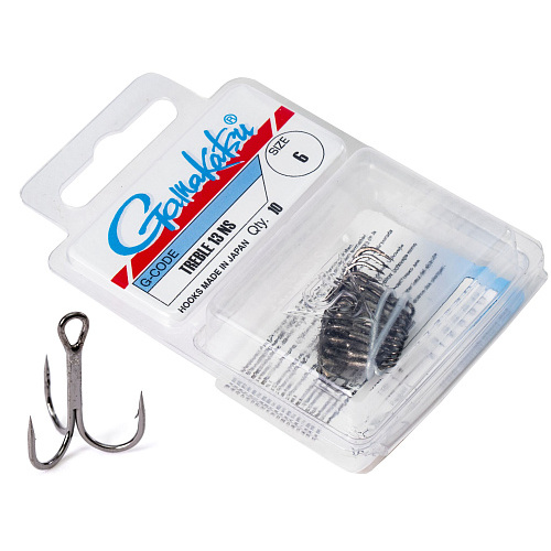 Крючки-тройники Gamakatsu 13NS TREBLE HOOKS BLACK разм. 06 10шт.