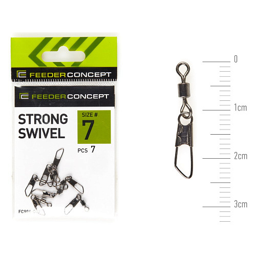 Вертлюги c застеж. Feeder Concept STRONG SWIVEL 007 7шт.