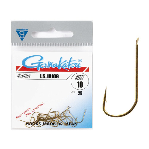 Крючки Gamakatsu LS-1010G HOOKS GOLD разм. 10 25шт.