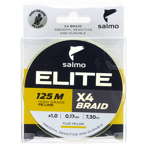 Шнур плетёный Salmo Elite х4 BRAID Fluo Yellow 125/017