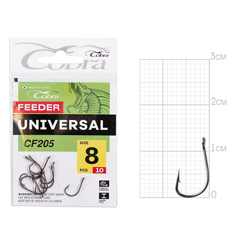 Крючки Cobra FEEDER UNIVERSAL сер. CF205 разм.008 10шт.