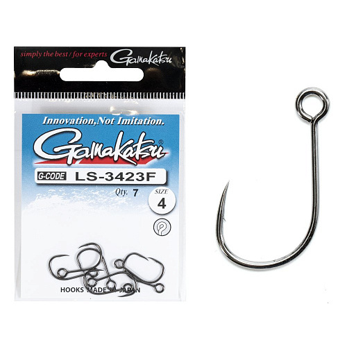 Крючки Gamakatsu LS-3423F NEW LABEL HOOKS BLACK разм. 04 7шт.