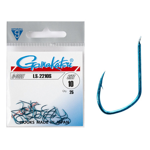 Крючки Gamakatsu LS-2210S HOOKS BLUE разм. 10 25шт.