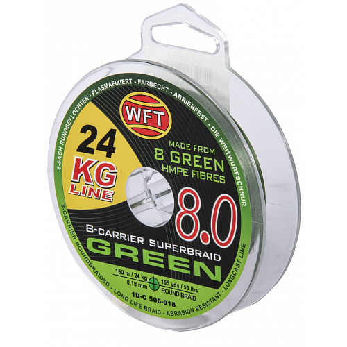 Леска плетёная WFT KG x8 Green 150/018