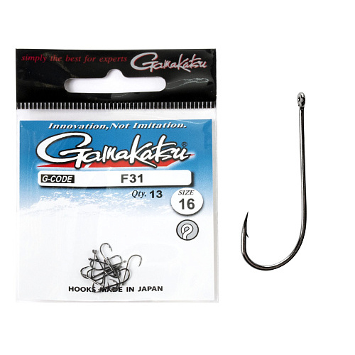 Крючки Gamakatsu F31 NEW LABEL HOOKS BLACK разм. 16 13шт.