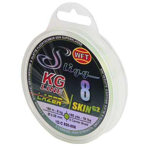 Шнур плетёный WFT KG SLIGG LAZER SKIN G2 x8 Chartreuse150/008